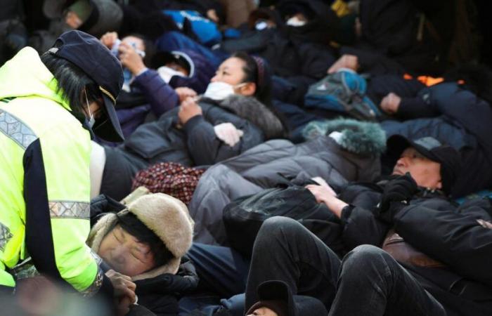 Hunderte Demonstranten stoßen in Seoul zusammen