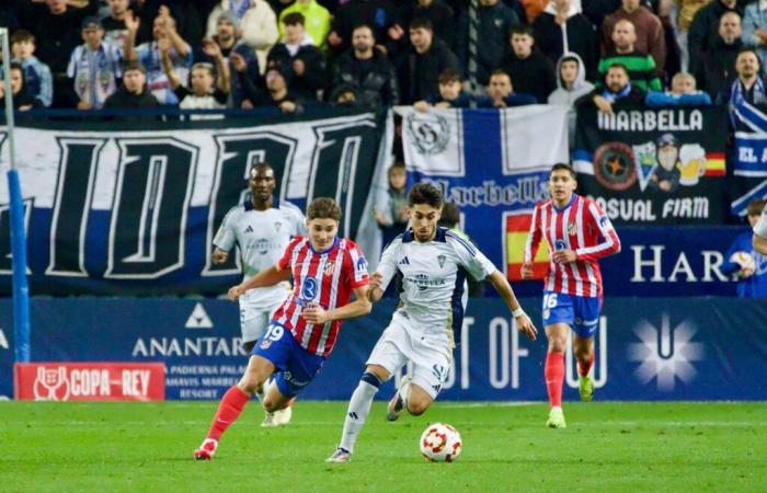 45. Minute. Halbzeit im La Rosaleda mit Atlético de Madrid in Führung (0-1)