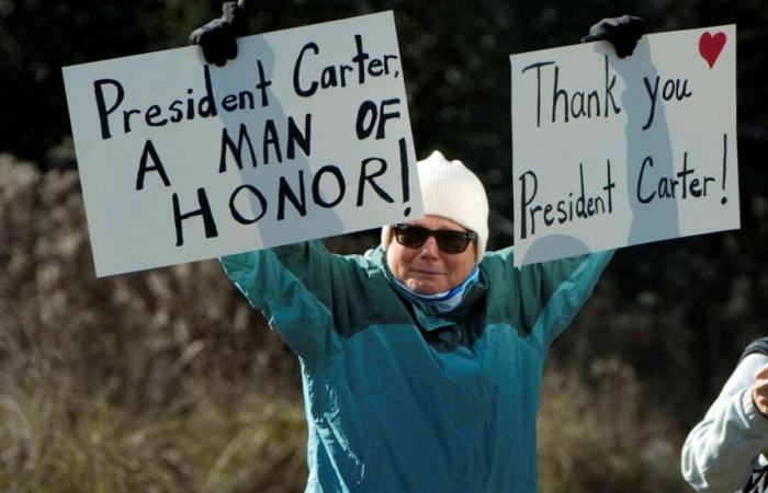 Die Hommage an Jimmy Carter begann in seinem Haus in Georgia