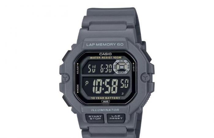 Die preisgünstige Uhr WS1400H-8BV von Casio mit schwarzem Display ist jetzt erhältlich