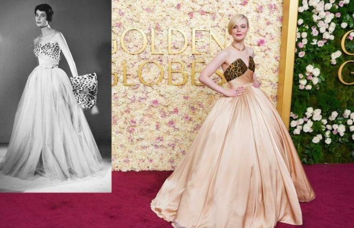 Elle Fanning, umwerfend in einem von 1953 inspirierten Balmain-Kleid bei den Golden Globes 2025