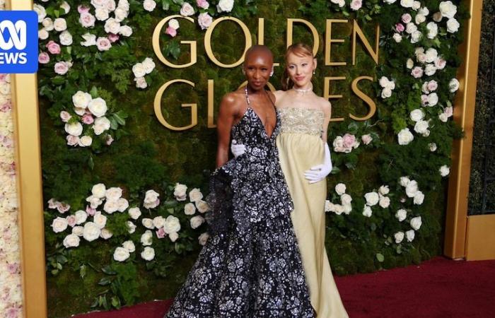 Cate Blanchett strahlt in Gold, als die Wicked-Stars Ariana Grande und Cynthia Erivo eintreffen