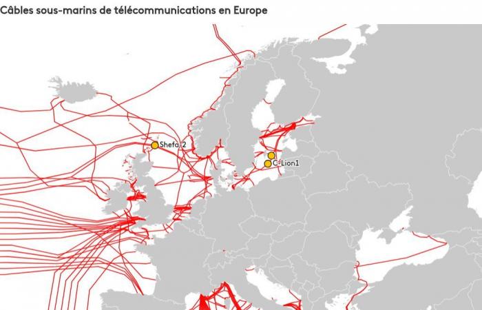 Visualisieren Sie die sehr strategischen Unterseekabel in Europa, die Opfer mehrerer Zwischenfälle geworden sind