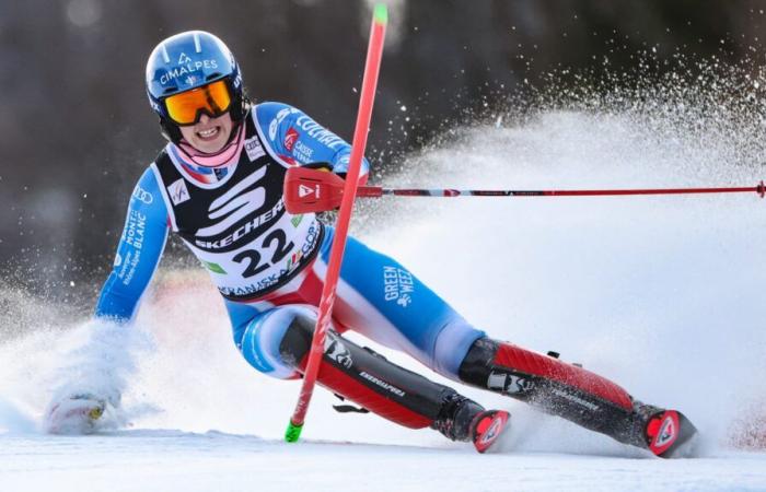 Marie Lamure genießt im Slalom ihre erste Top-10-Platzierung in ihrer Karriere