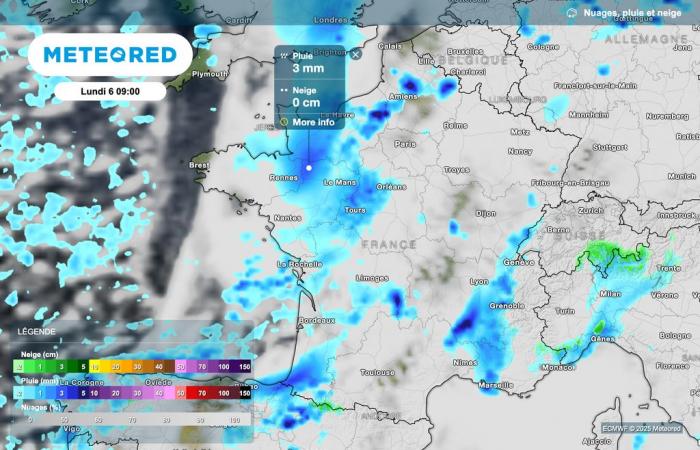 In Frankreich werden im Zusammenhang mit dem Sturm Floriane sehr starke Regenfälle vorhergesagt. Was zeigen unsere Karten?