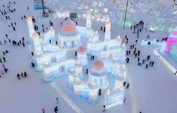 Die Schneekönigin im echten Leben … Sehen Sie die Dingo-Skulpturen beim Harbin Ice Festival, China