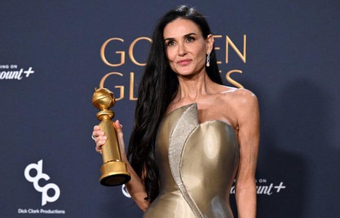 die Emotion von Demi Moore, gekrönt bei den Golden Globes 2025