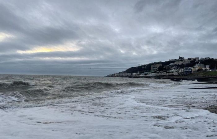 eine Windböe von mehr als 120 km/h in Fécamp