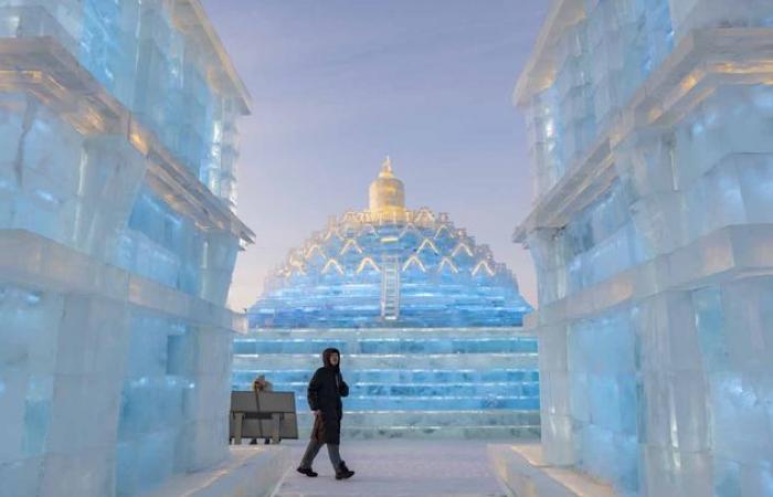 Die Schneekönigin im echten Leben … Sehen Sie die Dingo-Skulpturen beim Harbin Ice Festival, China