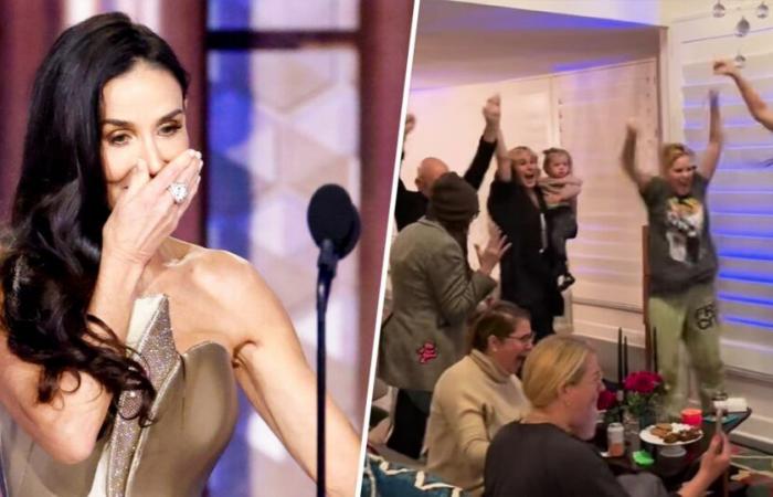 Die Reaktion der Familie von Demi Moore auf ihren Gewinn bei den Golden Globes