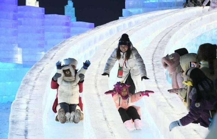 Die Schneekönigin im echten Leben … Sehen Sie die Dingo-Skulpturen beim Harbin Ice Festival, China