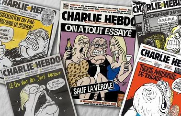 der Gründer des Front National in zehn Zeichnungen aus „Charlie Hebdo“ zu sehen