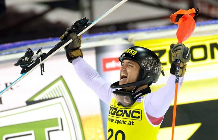 Den 1. Slalomlauf in Madonna di Campiglio absolvieren