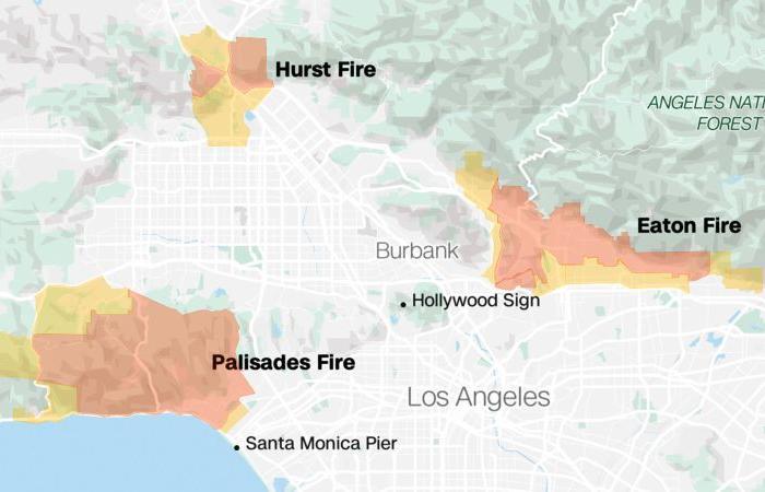 Visualisierung der Waldbrände in Los Angeles in Karten und Diagrammen