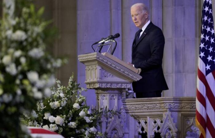 Joe Biden lobt bei Trauerfeier Jimmys Carters Charakterstärke