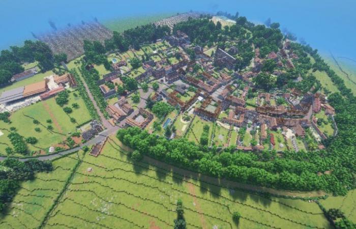 Ein Bretone baut im Spiel Minecraft das Dorf Gerberoy nach