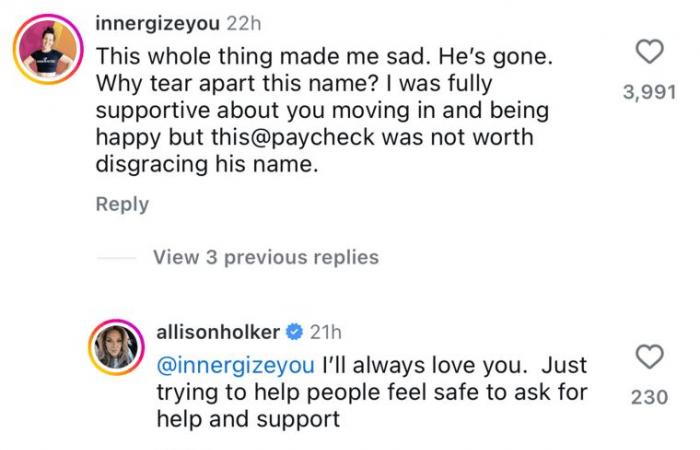 Allison Holker reagiert auf die Gegenreaktion der Liebsten von tWitch