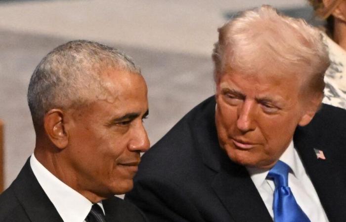 Donald Trump und Barack Obama im intensiven Gespräch bei Jimmy Carters Beerdigung, das fragen sich alle