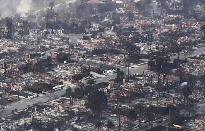 Vom Himmel aus gesehen ist das Viertel Pacific Palisades völlig „ausgebrannt“