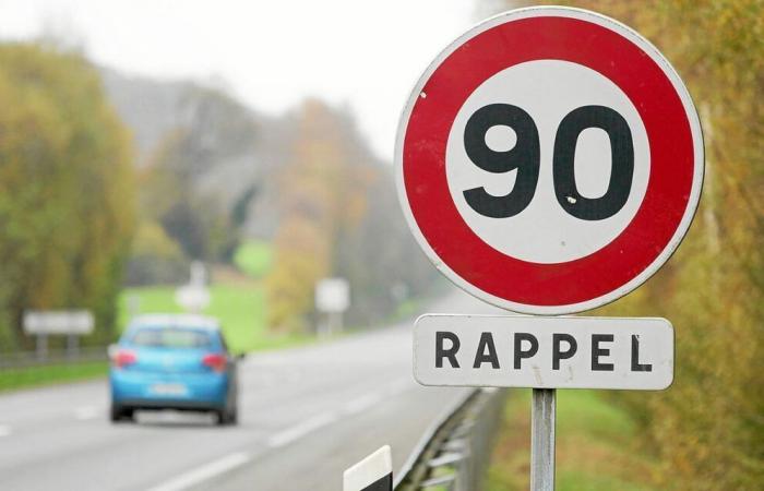 Etwa dreißig Abschnitte der Departementsstraßen im Morbihan werden im Jahr 2025 wieder auf 90 km/h fahren