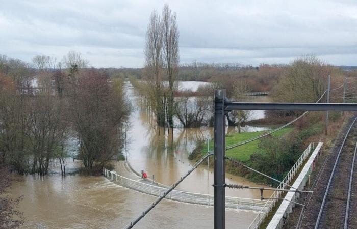 Gesperrte Straßen und Parkplätze… eindrucksvolle Bilder der überschwemmten Orne