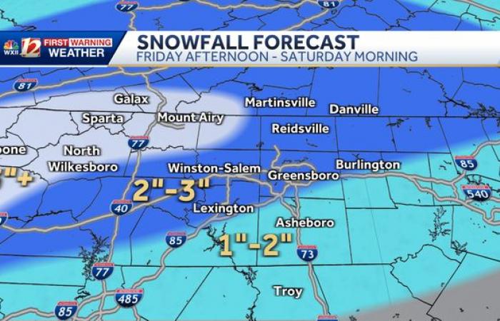 Wie viel Schnee könnte North Carolina bekommen? Hier erhalten Sie die prognostizierten Gesamtsummen