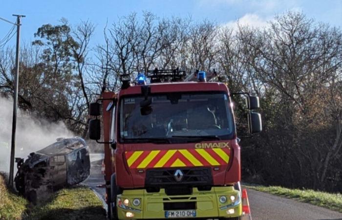 Ein 45-jähriger Mann steckt in seinem brennenden Auto fest und wird von der Feuerwehr in Lot-et-Garonne gerettet