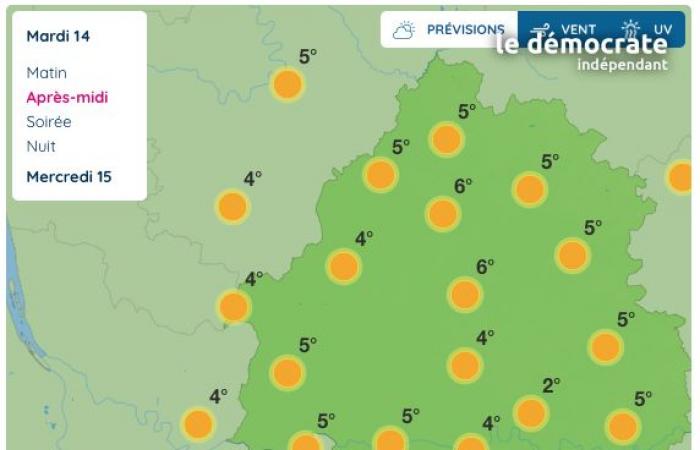 Dordogne. Wie wird das Wetter an diesem Dienstag, 14. Januar, sein?