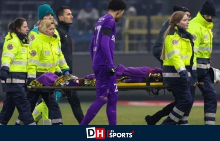 Als Opfer einer Gehirnerschütterung während des Toppers verließ Francis Amuzu (Anderlecht) das Krankenhaus