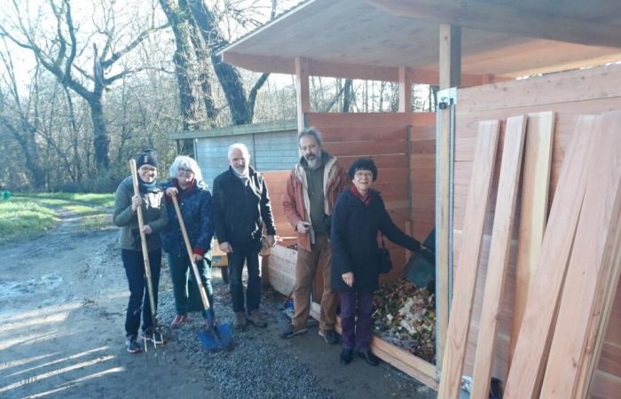 Jede Woche werden 250 kg Bioabfall in diesem Kompostierungspavillon in dieser Stadt in der Vendée deponiert