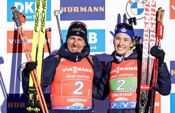 Das französische Team für die Ruhpolding-Etappe mit den Oberhof-Medaillengewinnern, darunter Paula Botet