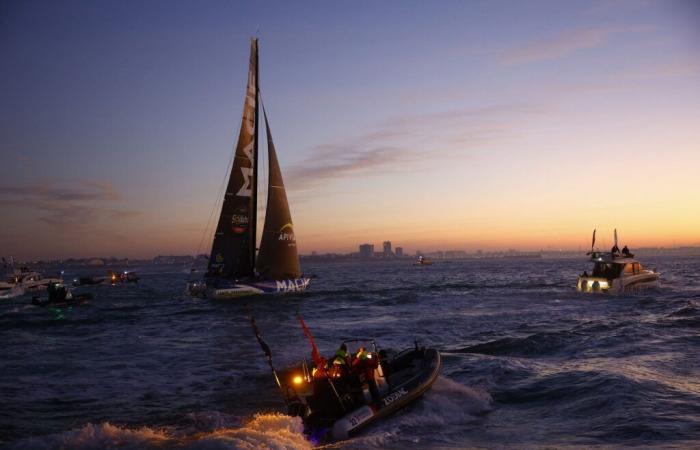 Die herrlichen Bilder der Ankunft des Vendée Globe bei Sonnenaufgang