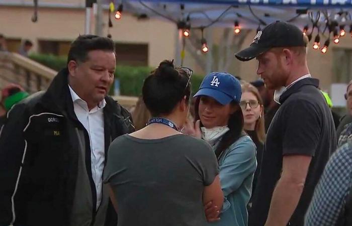 Prinz Harry und Meghan Markle mit Opfern der Brände in Los Angeles