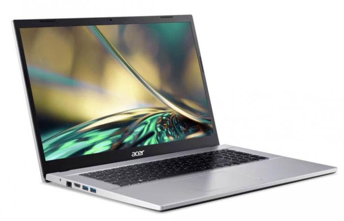 Umsatz 549 € Acer Aspire 3 A317-54-50FQ, preiswerter Laptop-PC Silber Großformat 17″ IPS Full HD unter Intel Core i5 effizient im Alltag mit Ethernet