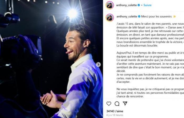 Tänzer Anthony Colette gibt bekannt, dass er aus der Show entlassen wurde