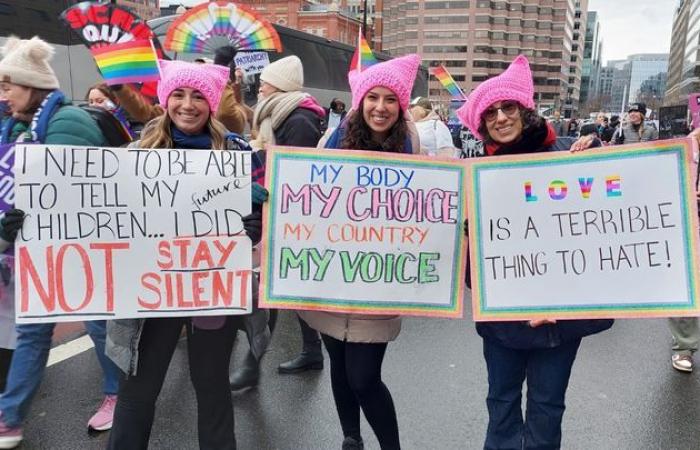 Beim „Volksmarsch“ in Washington müde, aber kämpferische Anti-Trump-Amerikaner