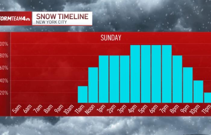 Der Schneesturm am Sonntag könnte im Tri-State einen halben Fuß umkippen – NBC New York