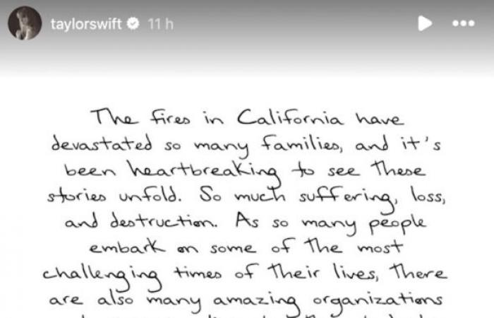 Taylor Swift äußert sich zu den Bränden, die Los Angeles zerstören