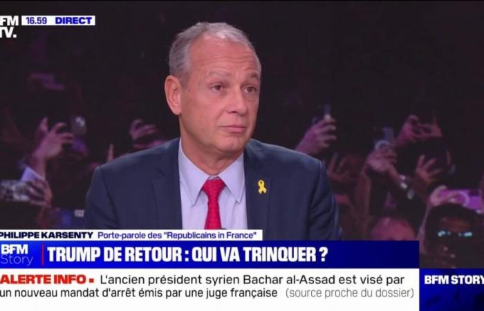 Philippe Karsenty, Sprecher der „Republikaner in Frankreich“, reagiert auf die Amtseinführung von Donald Trump