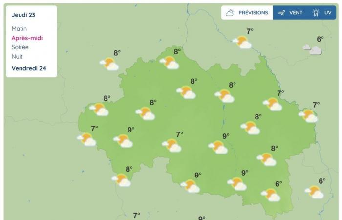 Allier (Wetter) – Wie wird das Wetter am Donnerstag, den 23. Januar 2025 sein?