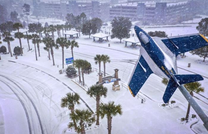 KARTE: Wo in Florida Schnee fiel