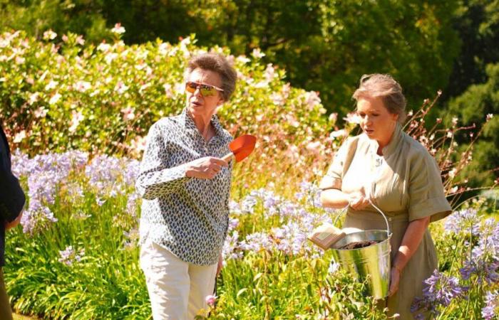 Prinzessin Anne wurde vom Hochkommissar in den Blumengarten ihrer Residenz in Pretoria eingeladen