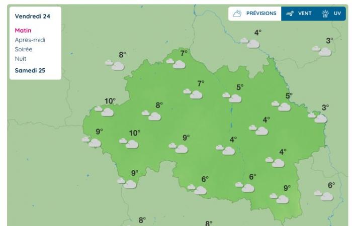 Allier (Wetter) – Wie wird das Wetter am Freitag, den 24. Januar 2025 sein?