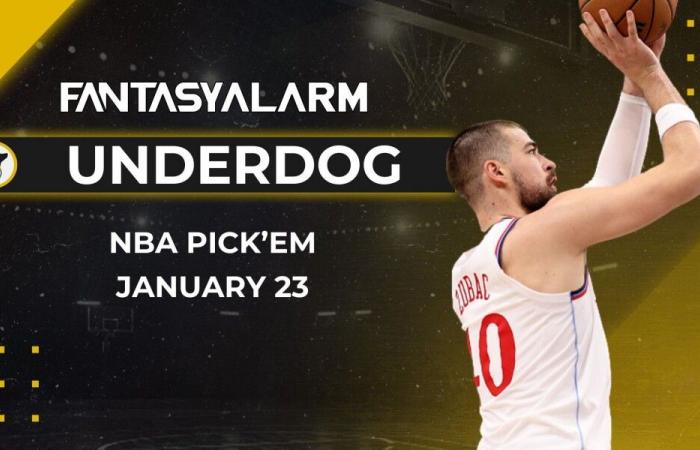 Ivica Zubac Underdog NBA Picks heute, 23.01.: Basketball-Prognosen + mehr