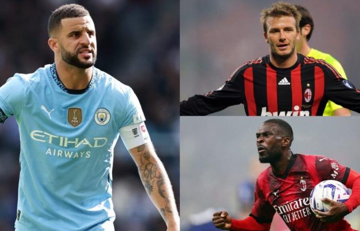 Die englischen Spieler des AC Mailand stehen auf der Rangliste, während Kyle Walker den San-Siro-Wechsel vollzieht