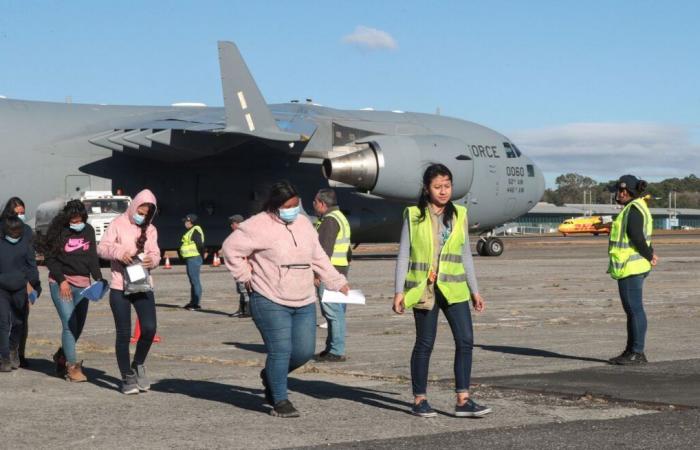 Die Vereinigten Staaten haben damit begonnen, Hunderte illegaler Migranten auszusetzen, die in Militärflugzeuge zurückgesandt wurden, sagt die Trump -Regierung