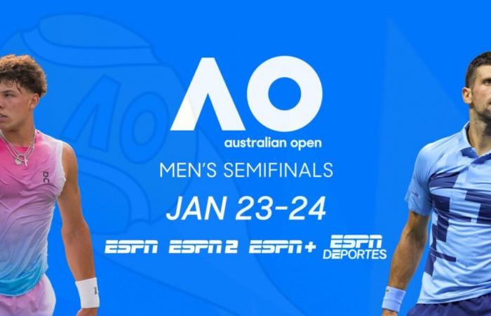 Australian Open 2025 Herren -Halbfinale leben am Donnerstagabend auf ESPN, ESPN Deportes und ESPN+ ab 22:30 Uhr ET