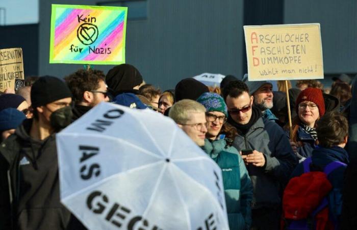 In Deutschland zeigen Tausende von Menschen gegen die AFD