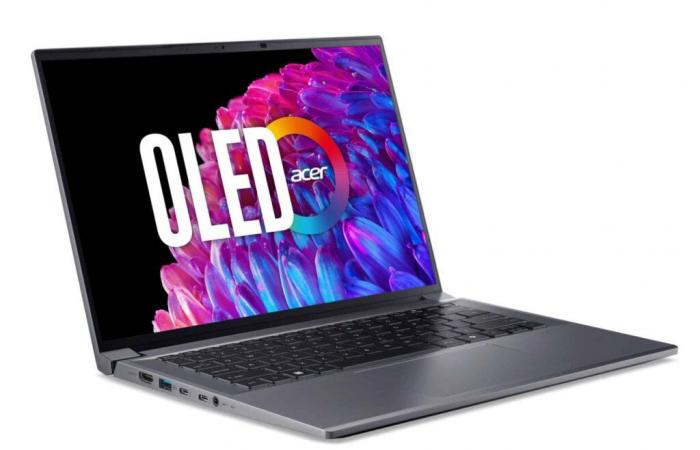 Umsatz 1599 € Acer Swift X Swift Ultra SFX14-72G-75KD, PC Laptop Multimedia Gamer High Fidelity OLED 2,8K einfach zu transportieren 8H Core Ultra 7H RTX 4050