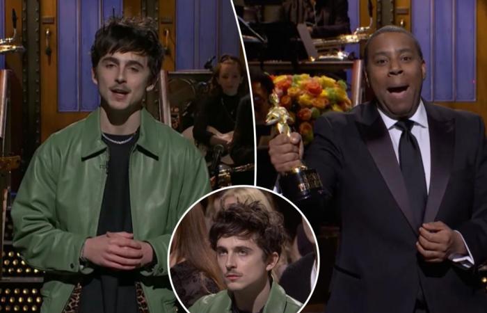 Timothee Chalamet macht Spaß bei der Auszeichnung für die Auszeichnung, als der Schauspieler auf ‘SNL’ doppelte Pflicht zieht